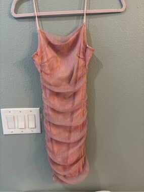 Hello Molly Pink Multi Ruched Mini Dress